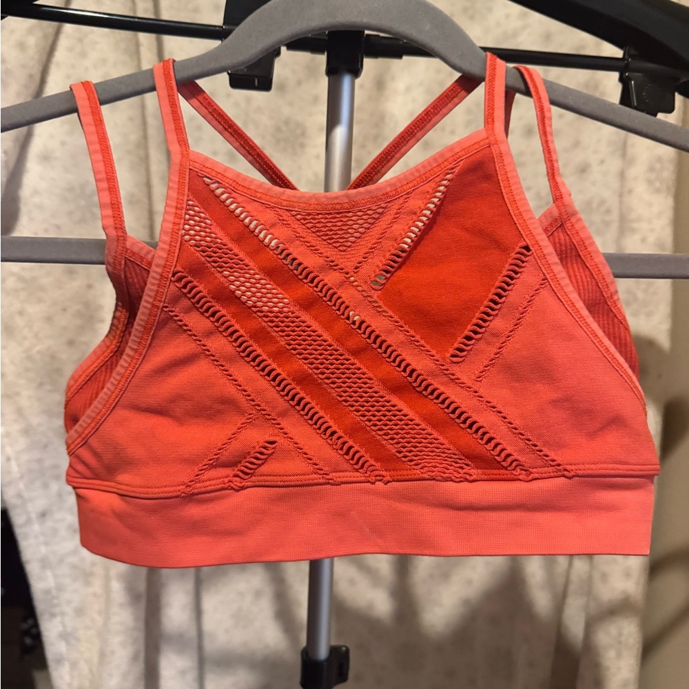 Peloton Vibrant Coral Mesh Bra